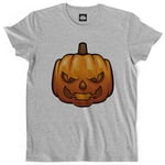 Teetown - T Shirt Homme - Citrouille Méchante - Halloween Fêtes Déguisement Novembre Farces Bonbon Horreur Peur Enfants - 100% Coton Bio