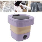 6L Mini lave-linge Portable pliable et automatique,machine à laver portable,Avec fonction de déshydratation douce,100 à 240V, couleur violette, prise