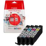 Original Canon CLI-581XL Ink Cartridge Multipack with 50 Sheets of 4x6 Photo Pap