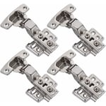 Skåps gångjärn 95 graders öppningsvinkel Dämpare Mjuk buffert Stängning, Hydrauliska gångjärn Möbel gångjärn för skåp, Stål, 4-pack
