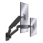 VonHaus Dual Monitor Wall Mount for 17" - 32" Screens - Double Arm Desk Stand Bracket with Gas Spring Arm - Ergonomic 90° Tilt, 360° Rotation & 180° Swivel Arms - VESA Dimensions: 75x75-100x100