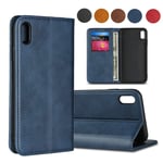 SailorTech iPhone Xs Max Wallet Case, Premium PU Leather Case Flip Cases Folio Cover with Kickstand TPU Shockproof Card Slots Holder Strong Magnetic Closure Phone Protective Case - Navy Blue