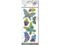 Titanum mjuka konvexa klistermärken fjärilar, blommor 7st