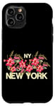 iPhone 11 Pro Cute Floral New York City with Graphic Design Roses Flower Case