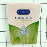 DUREX NATURALS THIN, MEGA PACK 18 CONDOMS, WITH LUBE FOR HER, 98% NATURAL ORIGIN