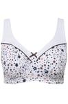 Ulla Popken Femme Grandes Tailles Soutien-Gorge de Maintien sans Armatures, Motif étoiles, Bonnet C-F Blanc Neige 95C 826982200-95C