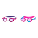 Zoggs Kids' Ripper Junior Swimming Goggles Anti-fog And UV Protection, Pink, Purple, Tint, 6-14 Years & Baby Little Flipper Swimming Goggles, Pink/Blue, 0-6 Years