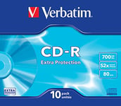 Verbatim CD-R 80/700MB Slim Case, Pack of 10