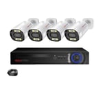 POE IP Sikkerhedskamera System, 4K Opløsning, Ansigtsgenkendelse, 4T, 8CH 4 stk 4K