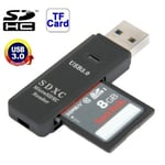 USB 3.0 kortläsare för Micro-SD och SD(HC) med hög dataöverföringshastighet