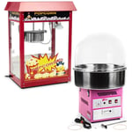 Royal Catering Profesjonell popcornmaskin og sukkerspinnmaskin - 1,600 W / 1,200 beskyttelsesdeksel