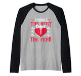 Embrace The Beat Defeat The Fear - Open Heart Surgery Raglan Baseball Tee