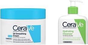 Cerave SA Smoothing Cream for Rough and Bumpy Skin 340G & Hydrating Cleanser for
