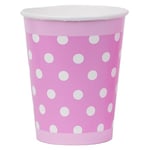 Talking Tables | 8X |Pink Disposable Paper Cups, Polka Dot, Home Recyclable, Eco-Friendly Party Supplies for Birthday, BBQ, Garden