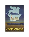 Wee Blue Coo TRAVEL SIMPLON TUNNEL ORIENT EXPRESS VENICE LONDON PARIS UK ART PRINT B12X1700