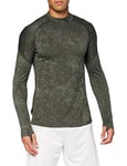Nike Men's Pro Top Mock Utility Wrm Sweatshirts, Sequoia/Celadon/Black, XXL