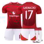 Manchester United Hemmafotbollströja Barn 2024-2025 Kit Nr 17 Garnacho 24#