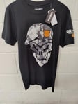 Call Of Duty Black Ops 4 Camo Skull T-Shirt, Official Activision Shirt, Medium