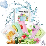 6 PCS Sheet Face Mask,Housn Hydrating & Soothing Face Mask,Cucumber Fruit Extrac
