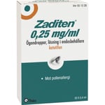 Zaditen, ögondroppar, lösning i endosbehållare 0,25 mg/ml 20 x 0,4 ml