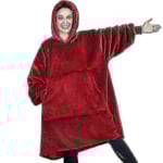Vinter varm tv-filt med ärmar Stor ficka Fleece Family Sherpa Huvtröjor Oversized flanell Mjuk H