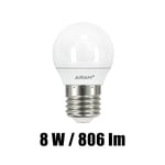 LED-pære Airam E27 Small, 2700K, 8 W / 806 lm