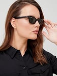 Ray-Ban Lady Burbank Cat Eye Sunglasses - Black, Black, Women