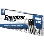 Energizer Ultimate Lithium Litiumbatteri AAA, 1,5 V, 10-pack AAA