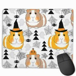 Halloween Guinea Pig Spider Mouse Pad with Stitched Edge Computer Mouse Pad with Non-Slip Rubber Base for Computers Laptop PC Gmaing Work Mouse Pad
