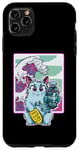 Coque pour iPhone 11 Pro Max Design Sci-Fi Vapor Wave Kitty pour tous les âges