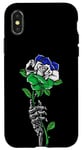 Coque pour iPhone X/XS Rose du Lesotho avec squelette Pride Drapeau du Lesotho Souvenir
