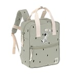 LÄSSIG Happy Prints Nursery Backpack with Chest Strap Water-Repellent 11 Litres/Mini Rolltop Backpack Olive, olive, 32,5 cm, Children's backpack roll top with chest strap