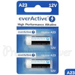 2 x everActive A23 Alkaline batteries 12V MN21 8LR932 Remote control GREAT VALUE