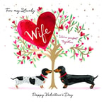 Valentine's Day Card - Wife - Heart Dachshund Dog - 3D - Ling Design Luxury NEW