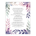 Blessed Beatitudes Sermon of the Mount Matthew Gospel Violet Art Poster Print