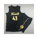 Siakam Toronto #43 Urban Edition Black Gold Basketball Jersey, New Season Embroidered Retro Basketball Vest (S-XXL)-S