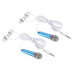 Mini Microphone Portable Vocal Microphone Blue with Earphone 2Pcs