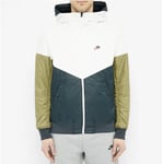 Nike Reversible Windrunner Insulated Thermal Hooded Jacket Green White Small