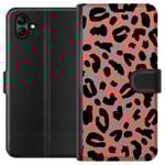 Samsung Galaxy A05 Svart Plånboksfodral Leopardskrud