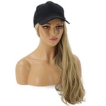 TUOLUO Ladies Hat Wave Shape Hair Extension Black Cap Female Baseball Hat Brown