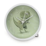 Hama Réveil pour Enfant « Happy Dino » sans tic-tac (Horloge pour Enfant avec Motif Dinosaure, réveil à Piles, Heure d'alarme réglable, idéal également comme Horloge d'apprentissage) Vert