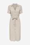 Only - Skjortklänning onlSiesta SS Lin BL Shirt Dress - Beige