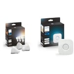 Philips Hue White Ambiance, ampoule LED connectées GU10 4.3W compatible Bluetooth, Lot de 3, fonctionne avec Alexa, Google Assistant et Apple Homekit & Bridge 2.0, Pont