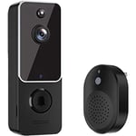 1X( Video Doorbell Camera with Chime Doorbell Camera Black U9E7)