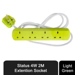 Status 4W 2M Extension Socket Lead USB Plug Through LED Night Light, Light Green