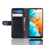 Huawei Y6 2019 Plånboksfodral i Äkta Läder, svart