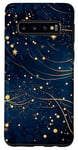 Coque pour Galaxy S10 Jolie étoile scintillante bleu nuit dorée