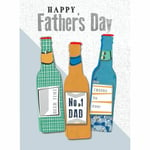 No1 Dad Beer Time Embellished Father's Day Card Hand-Finished Greeting Cards
