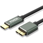 PIHEN Hard Drive Cable, USB C3.0 Male to Micro USB3.0 Sync Cord and Wire for Portable External Hard Drives like My Passport,WD Elements,Seagate Expansion,Toshiba,Samsung M3 /Galaxy S5,LaCie,Maxtor(2m)