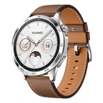 HUAWEI WATCH GT 4 Smart Watch - Up to 2 Weeks Battery Life Fitness Tracker - Compatible with Android & iOS - Health Monitoring with Pulse Wave Arrhythmia Analysis - GPS Integrated - 46MM Leather Brown